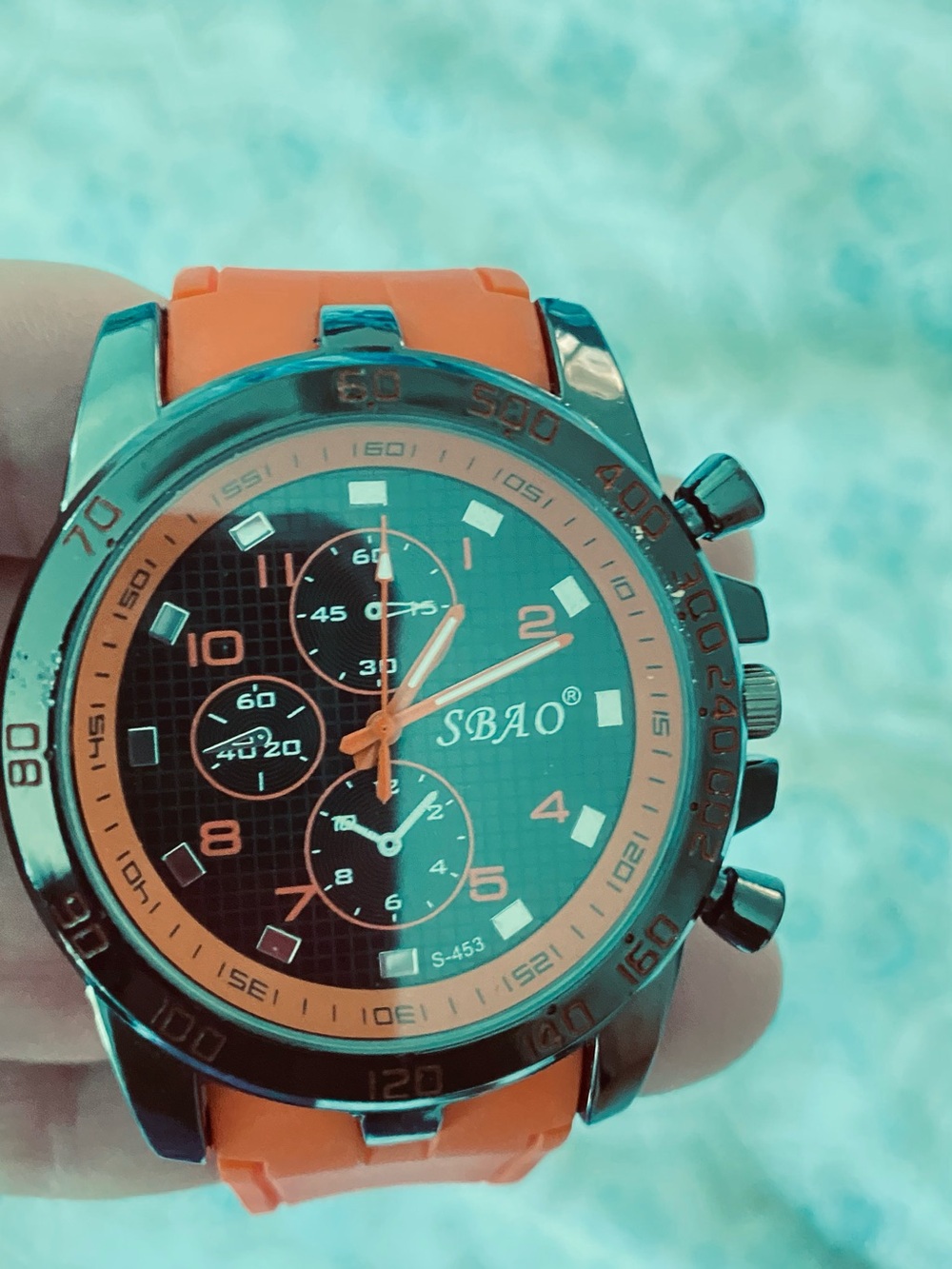 Men’s Orange Dive-Style Swim Watch